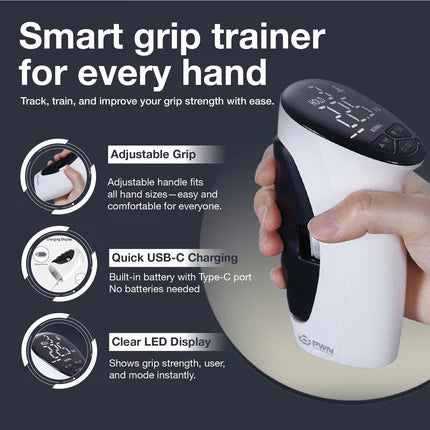 PWN GripForce™ Pro LED Measure, Track, and Improve Your Grip Strength!