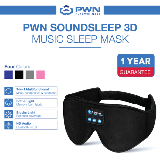 DreamEase™ Sleep Mask with Bluetooth Headphones – All-Night Comfort & 3D Light Blockin
