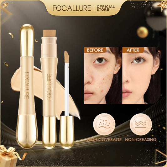 FOCALLURE Matte Flawless Face Concealer Long-lasting Full Coverage Concealing Liquid Foundation Cream for Face Makeup Cosmetics